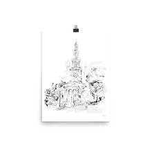 Load image into Gallery viewer, Memorial Hall University of Kentucky Black and White Print